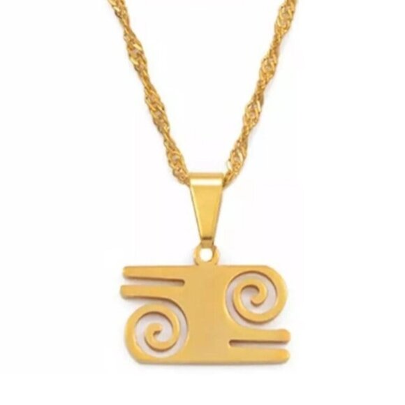 KWATAKYE ATIKO Hair Style of an Asante War Captain Adinkra Pendant Necklace Set - Picture 2 of 2